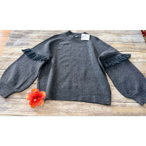 NWT GRACE + KARMA FRINGE SWEATER